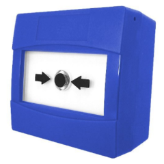 KAC M4A-B000SG-K013-11 Blue Double Pole Surface Glass Indoor Manual Call Point With A Double Pole With Plain Marking